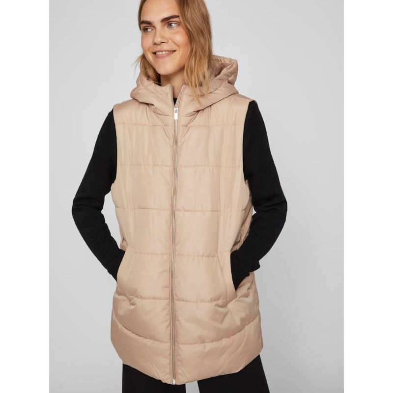 V-NECK SHORT SLEEVED PUFFER VEST