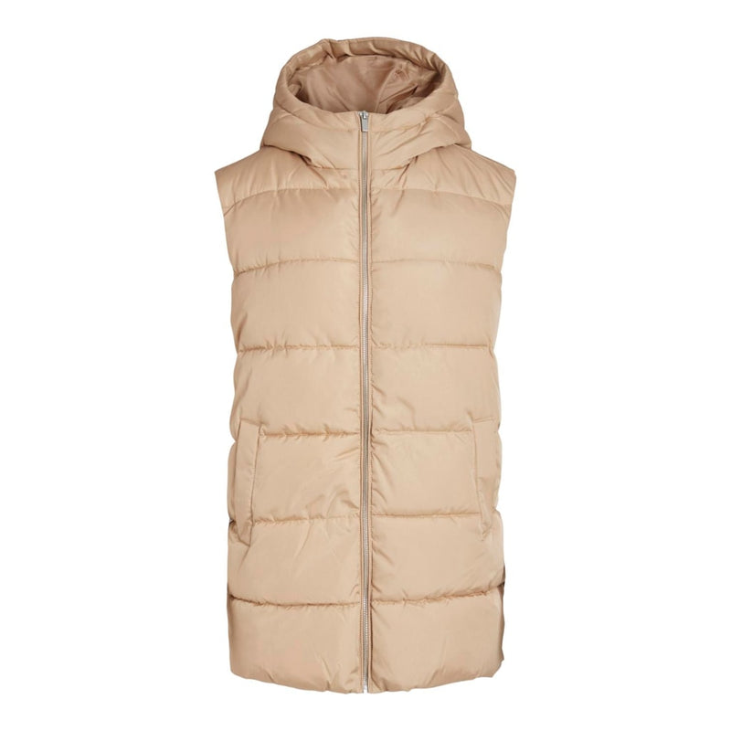 V-NECK SHORT SLEEVED PUFFER VEST