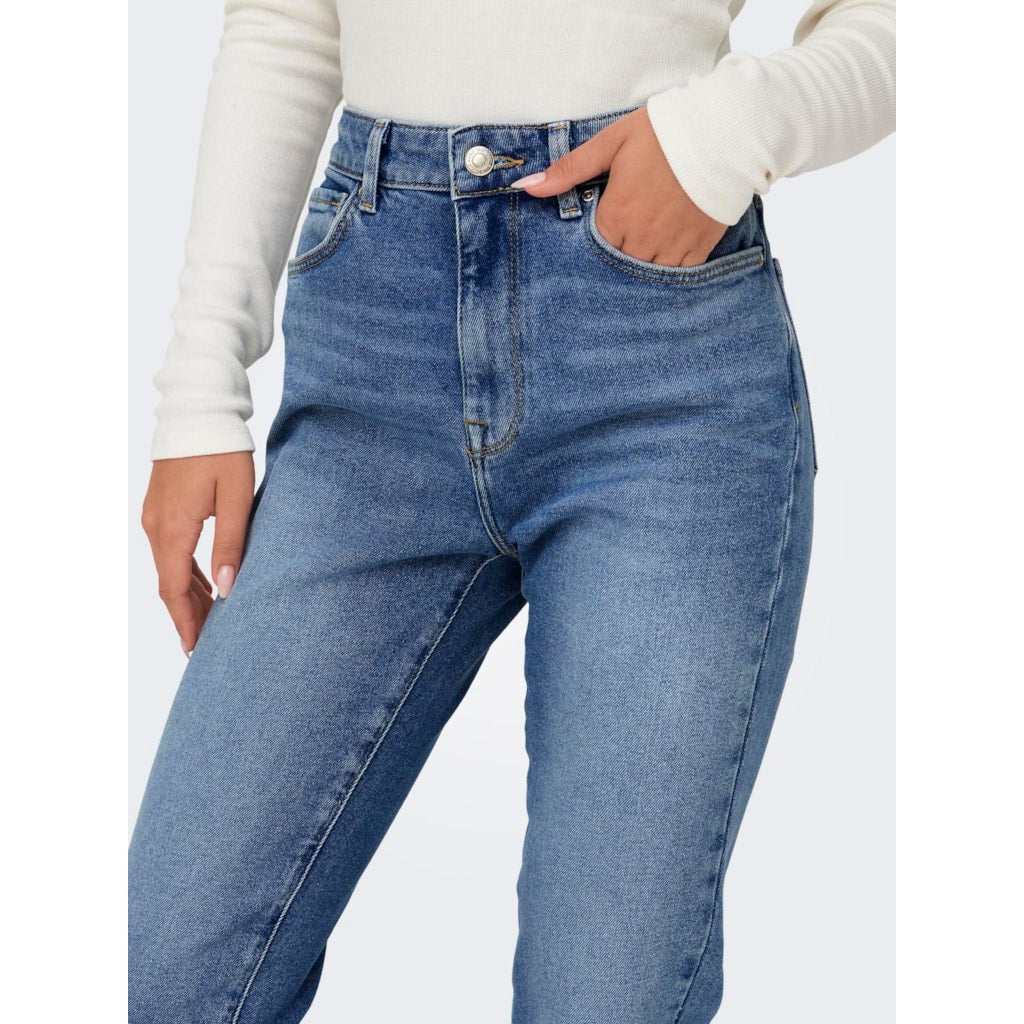 EMILY STRETCH HIGH WAIST STRAIGHT ANKLE JEANS