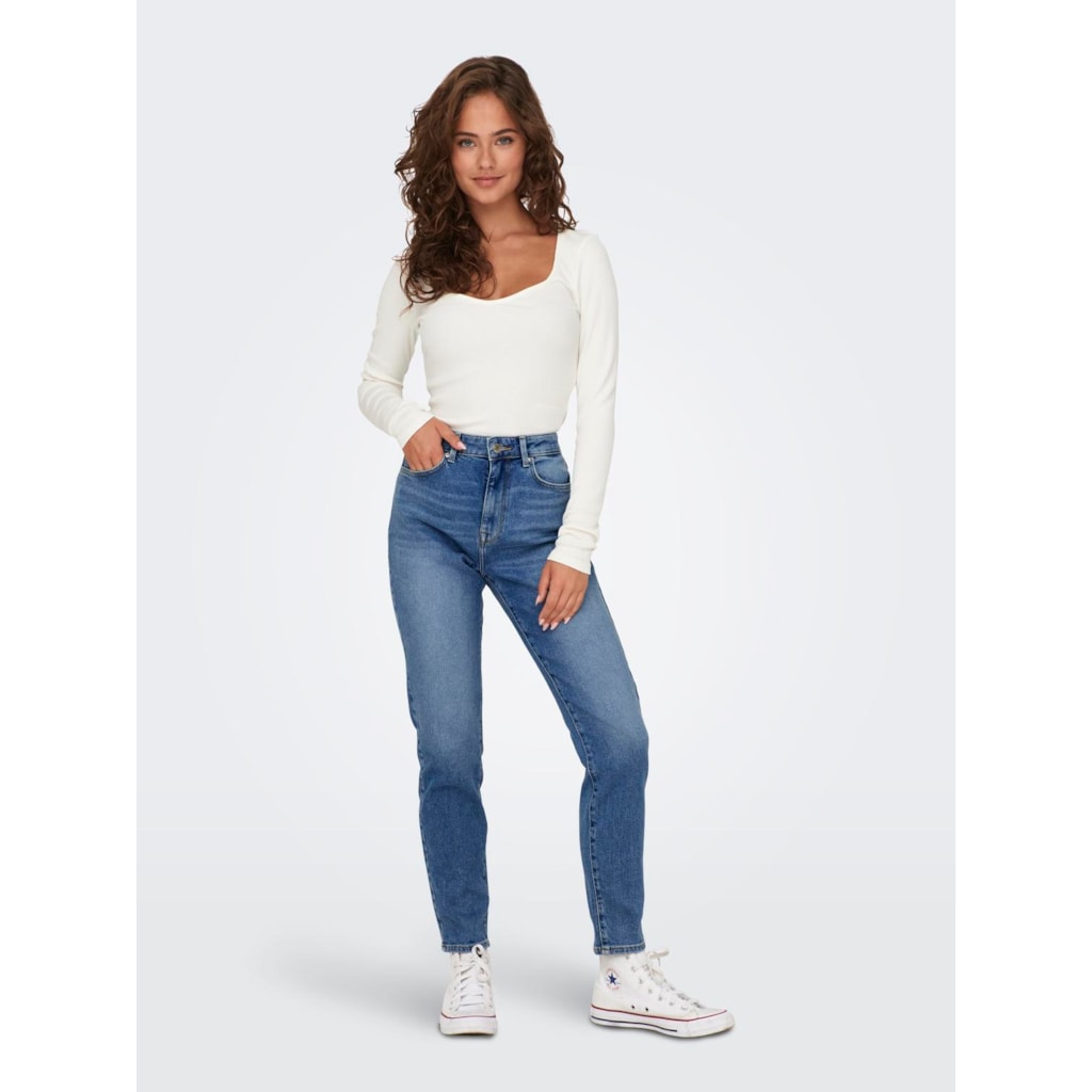 EMILY STRETCH HIGH WAIST STRAIGHT ANKLE JEANS