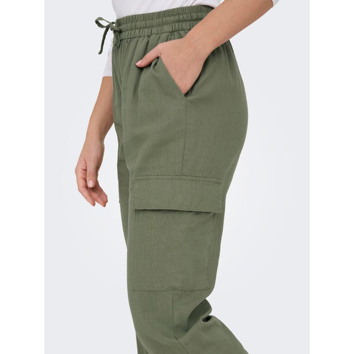 CARO CARGO FIT MID WAIST FITTED HEMS TROUSERS