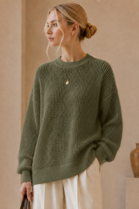 Open Knit Relaxed Jumper: White