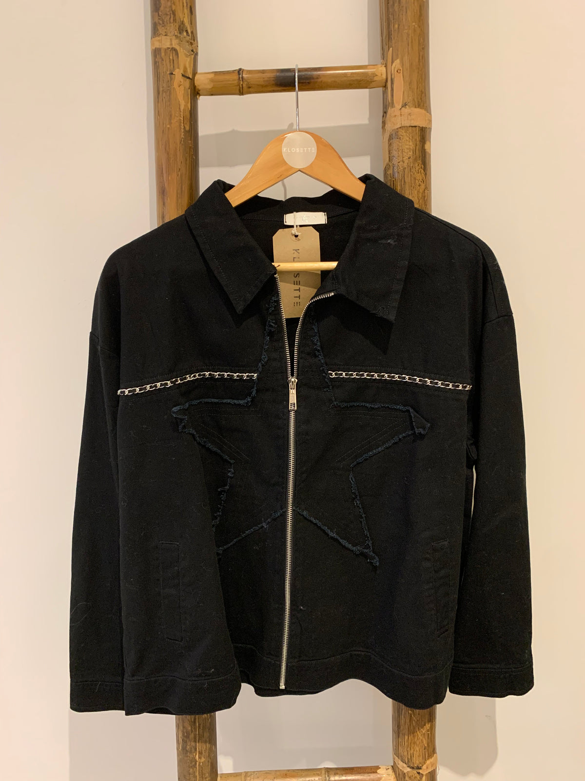 BLACK DENIM STAR JACKET