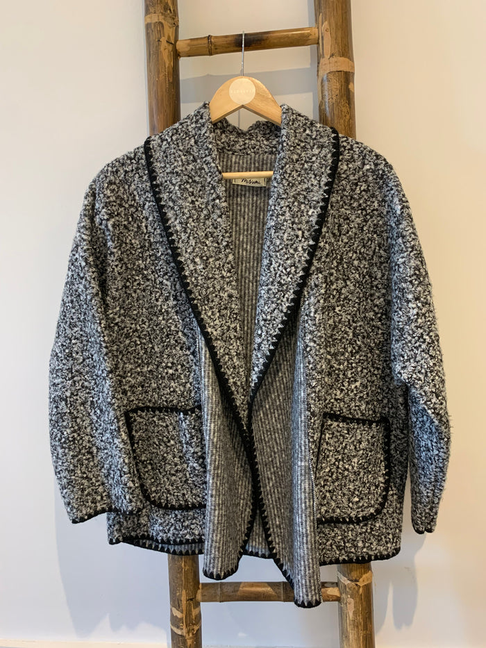 BOUCLE GREY CARDIGAN