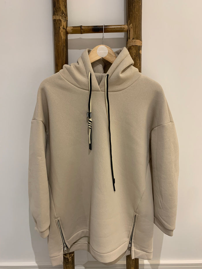 HARPER OVERSIZED BEIGE HOODIE