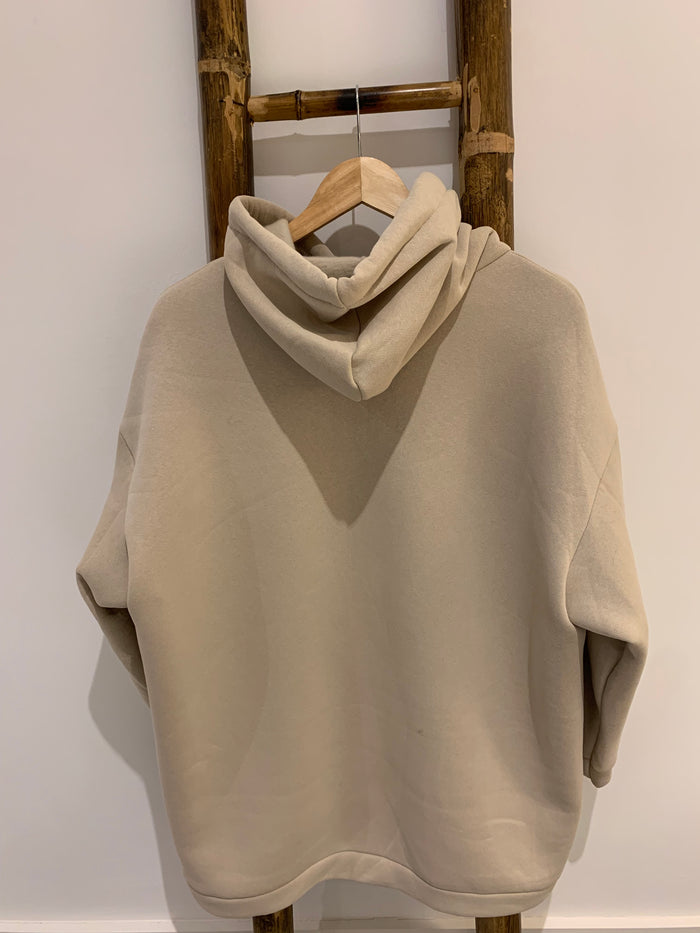 HARPER OVERSIZED BEIGE HOODIE