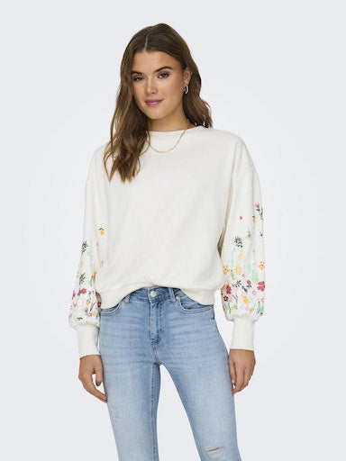 O-NECK FLOWER SWEATER