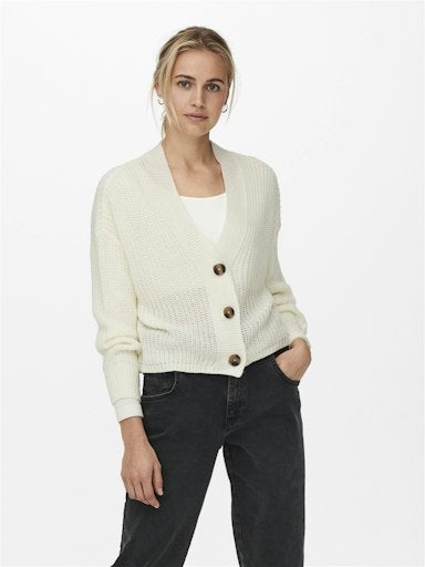 WHITE KNITTED CARDIGAN