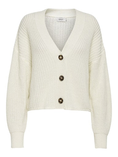 WHITE KNITTED CARDIGAN