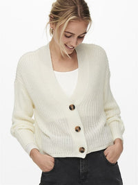 WHITE KNITTED CARDIGAN