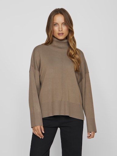 ROLLNECK LONG SLEEVE KNIT TOP