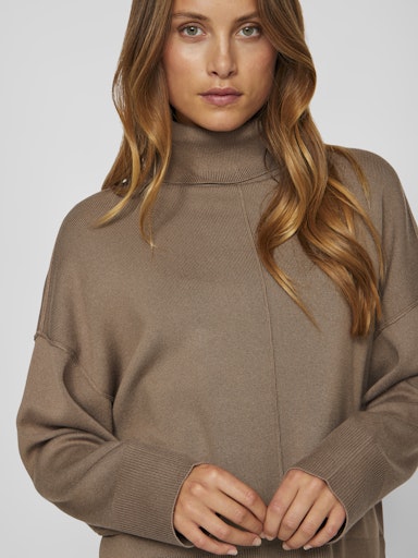 ROLLNECK LONG SLEEVE KNIT TOP