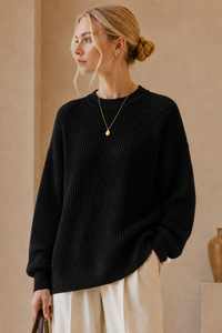 Open Knit Relaxed Jumper: White