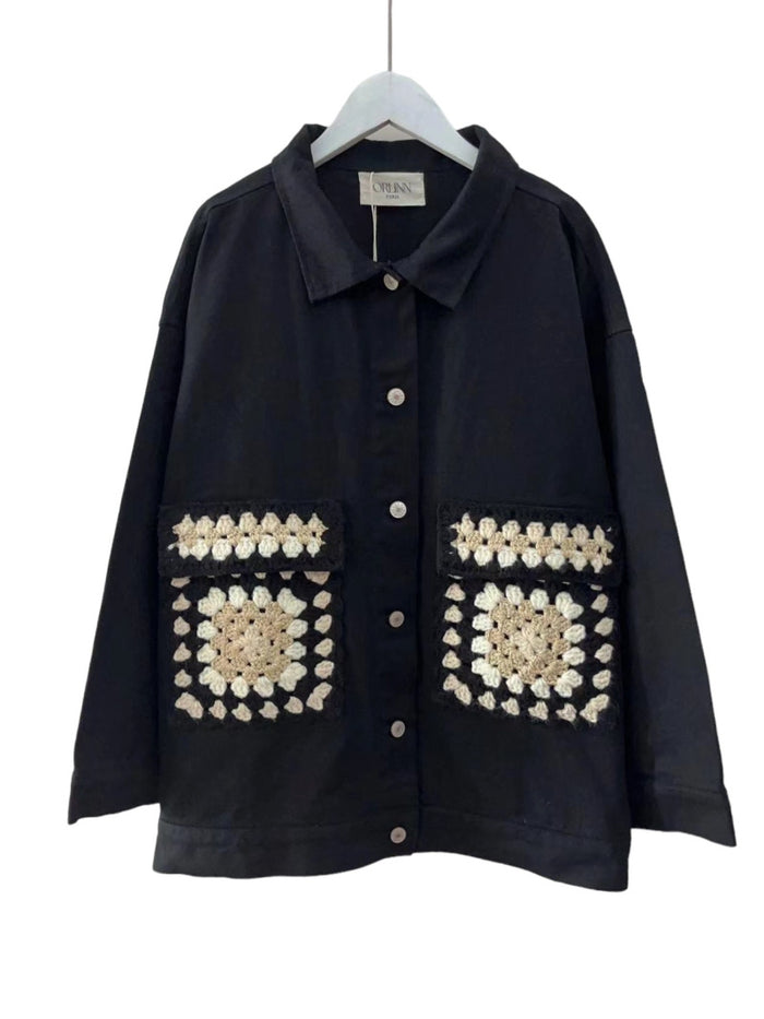 CROCHET DENIM JACKET