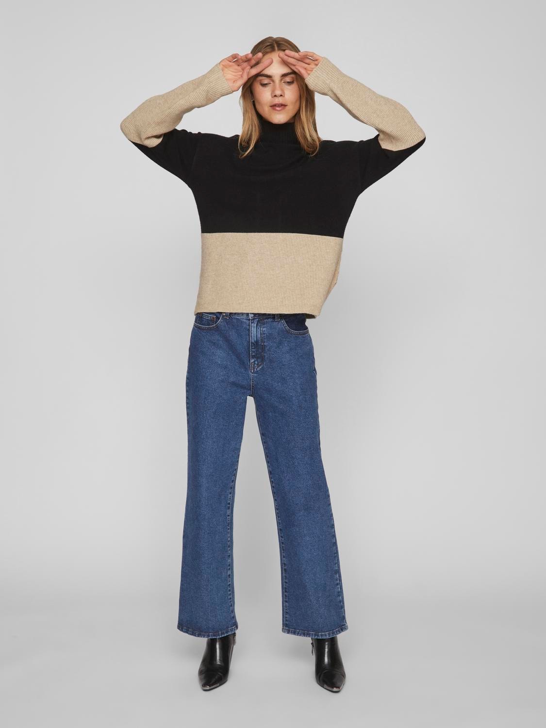 COLOUR BLOCK KNITTED PULLOVER