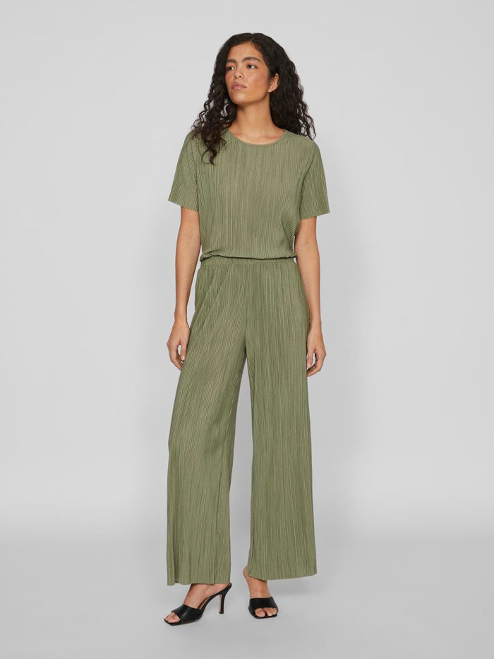 RIBBED WIDE LEG TROUSERS